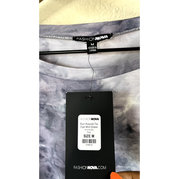 NWT Fashion Nova Puff Sleeve Tie Dye Mini Dress M - Picture 10 of 11